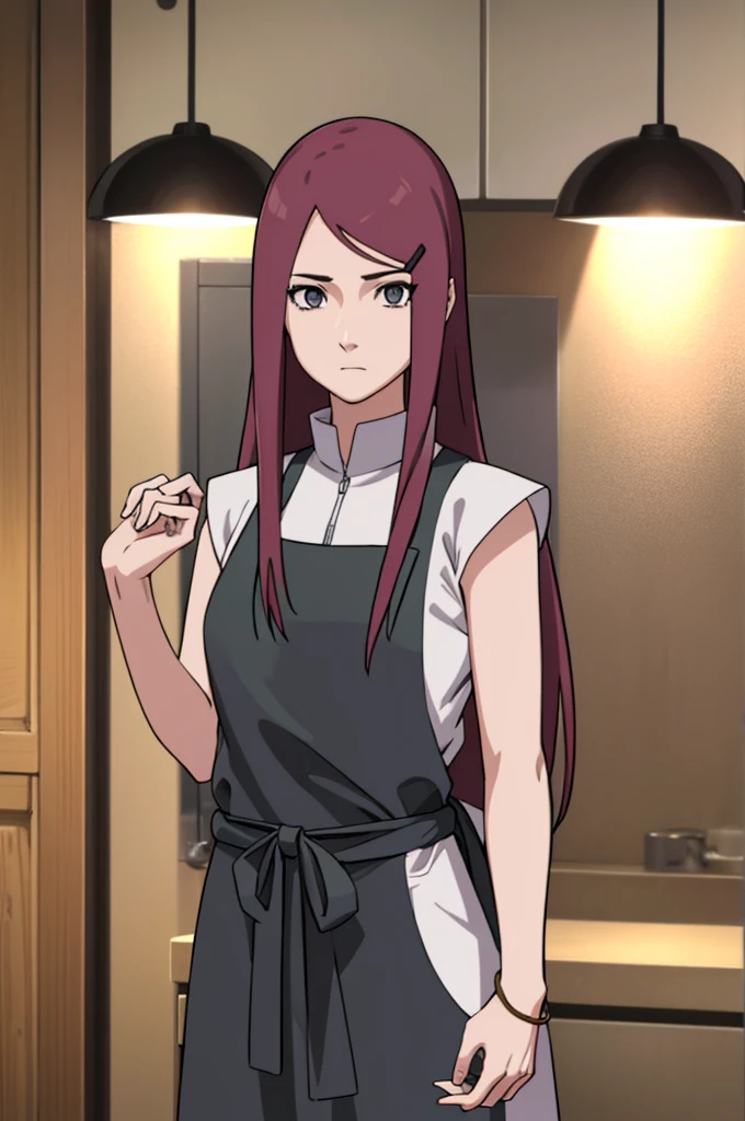 kushina, kushina, long hair, hair ornament, red hair, hairclip, (grey eyes:1.5),
BREAK shirt, dress, jewelry, white shirt, short sleeves, apron, bracelet, green apron, collar,
BREAK looking at viewer, upper body, full body, cowboy shot,
BREAK indoors,
BREAK (masterpiece:1.2), best quality, high resolution, unity 8k wallpaper, (illustration:0.8), (beautiful detailed eyes:1.6), extremely detailed face, perfect lighting, extremely detailed CG, (perfect hands, perfect anatomy), nude, naked, wet body, shy, cry, cum girl