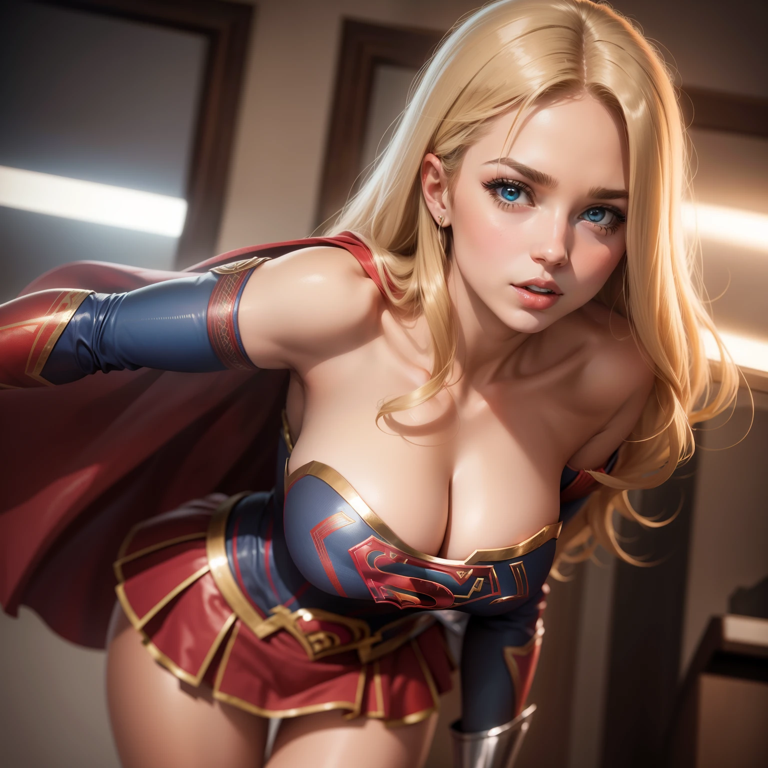 Corpo da mulher definir seios grandes、Supergirl Fantasia Micro Biquini