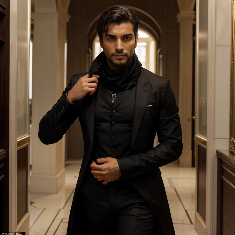 Altura: 1,88mCabelos: Preto.Olhos: Profundos e misteriosos, castanhos como a terra italiana.Profession: luxury thief, Known for his cunning and stealth skills.Distinctive features: Wears elegant clothes and has an irresistible charm.historical: He has carried out daring robberies, including Italy's most valuable items, leaving a trail of mystery wherever he goes. 20 anos de idade, wearing elegant thief clothes, com gola alta
