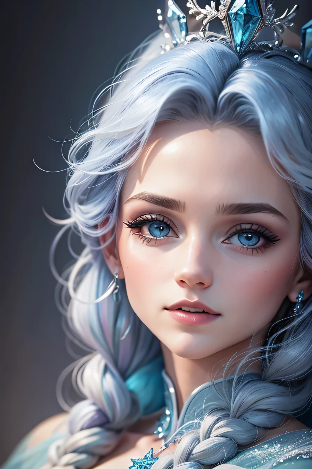 a close up of a cake with a frozen princess on it, elsa frozen, elsa from frozen, beautiful elsa, cake art, portrait of elsa from frozen, birthday cake, portrait of elsa of arendelle, cakes, with sparkling gems on top, emma watson as the queen of , frozen time effect, frozen,  princess, elsa, cake sculpture