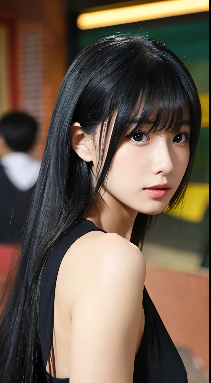 3D long black hair bangs patsun mine type