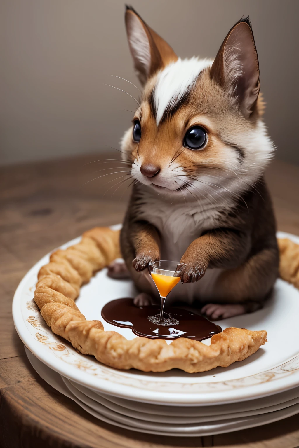 someone is cutting into a pastry with a knife on a black plate, pastry, 🐿🍸🍋, by Jeka Kemp, recipe, smothered in melted chocolate, ❤🔥🍄🌪, inspired by François Joseph Heim, chocolate river, inspired by Károly Horseshoe, competition winning, pastelle, super realistic food picture, highly disturbing