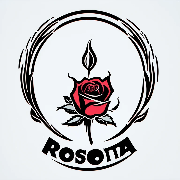 vector grahic logo of ROSE ROYAL, simple, line logo, white background —no realistic photo details