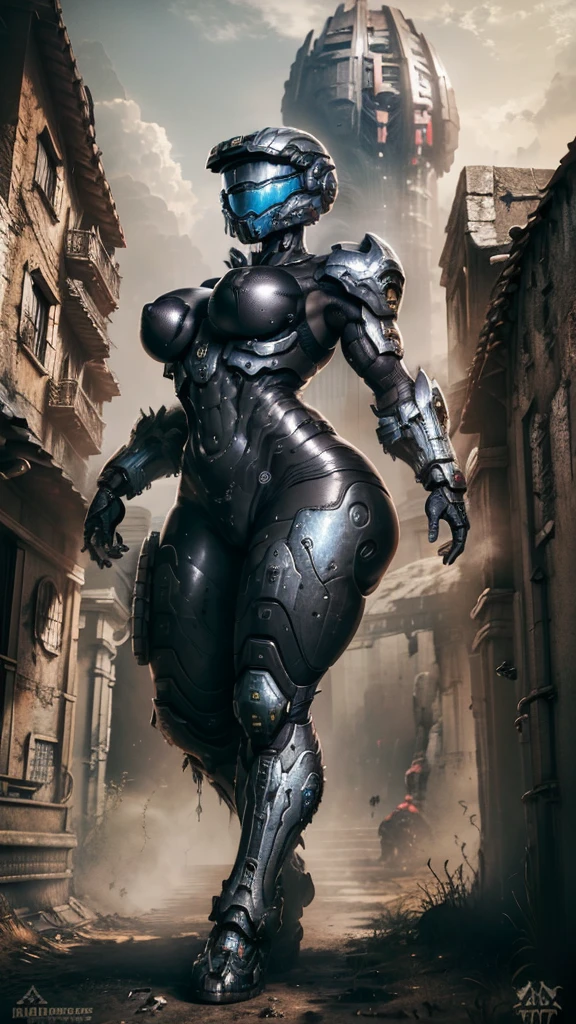 ((mejor calidad)), ((obra maestra)), (muy detallado: 1.3), ....3D, una hermosa mujer Pechos grandes y cola grande (muslos hechizantes cuerpo completo muy sexy) con un rifle y un casco, armadura de halo futurista, military armor, Equipo de combate futuro, con equipo futurista y casco, ombate, Halo de engranajes, cyberpunk, Armadura futurista, Jefe Maestro de Halo, campo de batalla, alien