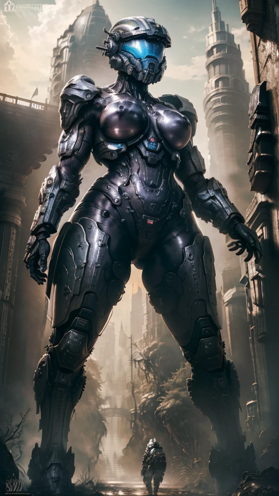 ((mejor calidad)), ((obra maestra)), (muy detallado: 1.3), ....3D, una hermosa mujer Pechos grandes y cola grande (muslos hechizantes cuerpo completo muy sexy) con un rifle y un casco, armadura de halo futurista, military armor, Equipo de combate futuro, con equipo futurista y casco, ombate, Halo de engranajes, cyberpunk, Armadura futurista, Jefe Maestro de Halo, campo de batalla, alien