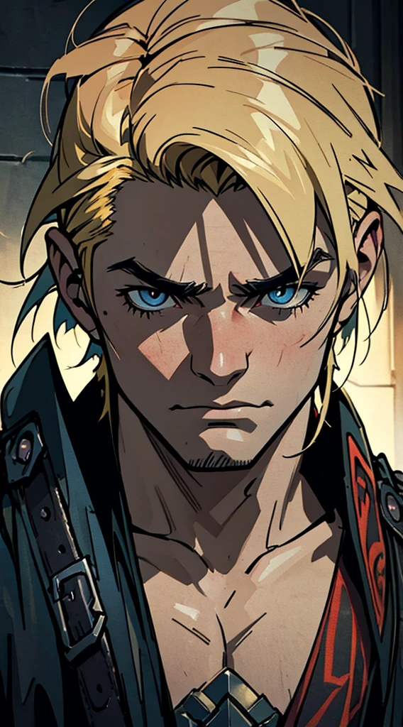 gritty soldier, dirty, exhausted, noble, tired, victorious, anime, Art Deco, Gothic art, anime style, anatomically correct, masterpiece, high details, high quality, beautifully detailed eyes, captivating gaze, vivid colors, skillfully executed lighting, studio lighting techniques bringing out the man's features and the overall mood of the scene