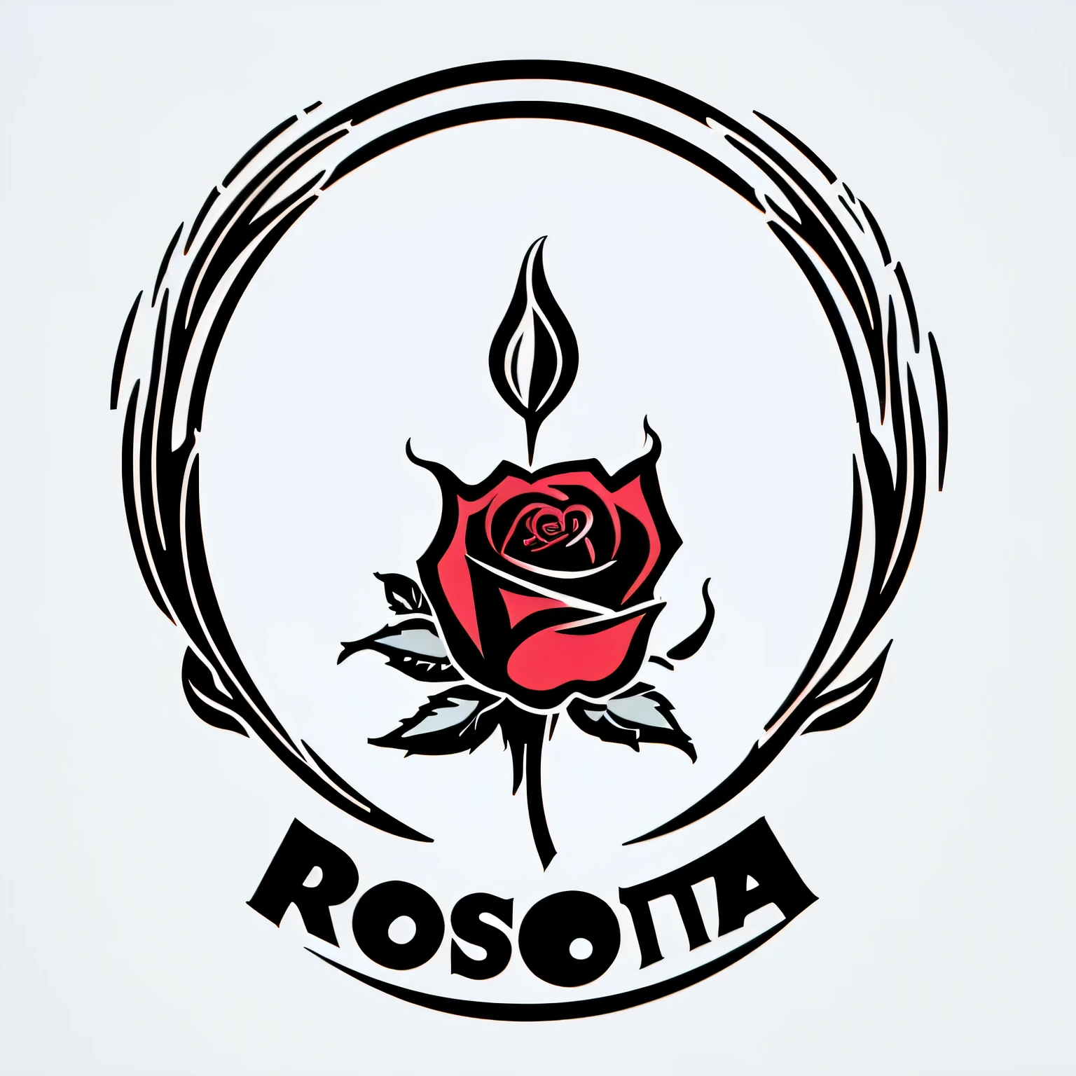 ROSE ROYAL vector graphic logo, It features a simple, Line Logo, White background—no realistic photo details