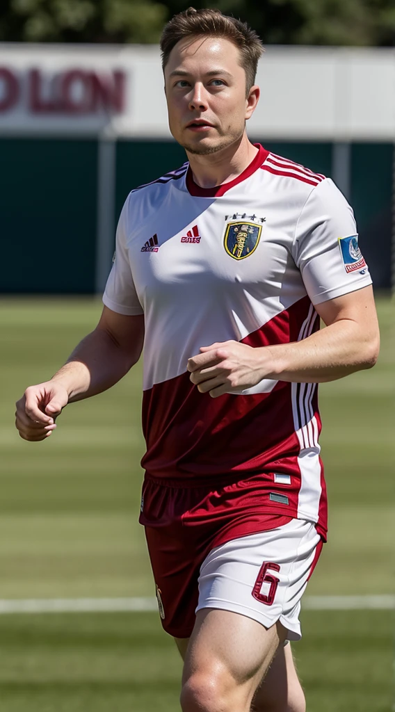 elon musk in a soccer player style