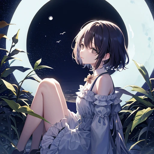 The moon is beautiful, isn't it?、Can I cry a little??