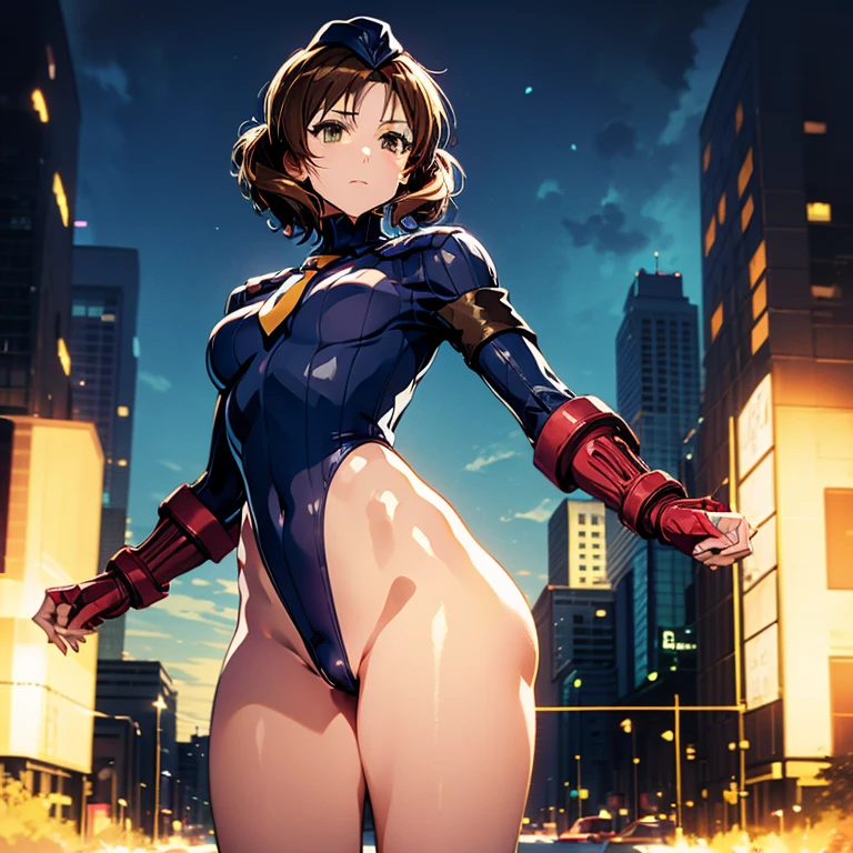 ultra-detailed, Explicit, Beautiful body, Beautiful Nose, Beautiful character design, perfect eyes, perfect face, ultra highres, 4K, beautiful legs, perfect legs, perfect anatomy, Nice hands, Perfect hand, Masterpiece, Best Quality, Highly detailed, illustration, absurdres, street fighter, doll suit, shadaloo doll, dollsuit, girls, multiple girls, expressionless, blank eyes, looking at viewer, red gloves, emotionless, black latex, corrution, mind control, female combatant, full body, hypnotized, unhappy trance, full body suit, ribbed bodysuit, both arms at side, obey, perfect female body, extremely glossy latex, hypnosis, hypnoLora, empty eyes, Mind control device, poses, submissive_pose, Slave, hat, necktie, stand up straight, standing, standing at attention, hat, necktie, belt, latex, ribbed bodysuit, thigh-highs, garter belt, military, thigh boots, parade rest position, Kumiko Oumae, Sound! Euphonium, brown hair, medium hair, amber eyes