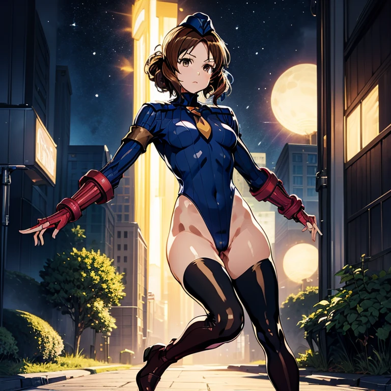 ultra-detailed, Explicit, Beautiful body, Beautiful Nose, Beautiful character design, perfect eyes, perfect face, ultra highres, 4K, beautiful legs, perfect legs, perfect anatomy, Nice hands, Perfect hand, Masterpiece, Best Quality, Highly detailed, illustration, absurdres, street fighter, doll suit, shadaloo doll, dollsuit, girls, multiple girls, expressionless, blank eyes, looking at viewer, red gloves, emotionless, black latex, corrution, mind control, female combatant, full body, hypnotized, unhappy trance, full body suit, ribbed bodysuit, obey, perfect female body, extremely glossy latex, hypnosis, hypnoLora, empty eyes, Mind control device, hat, necktie,  hat, necktie, belt, latex, ribbed bodysuit, thigh-highs, garter belt, military, thigh boots, parade rest position, military parade rest position, Kumiko Oumae, Sound! Euphonium, brown hair, medium hair, amber eyes