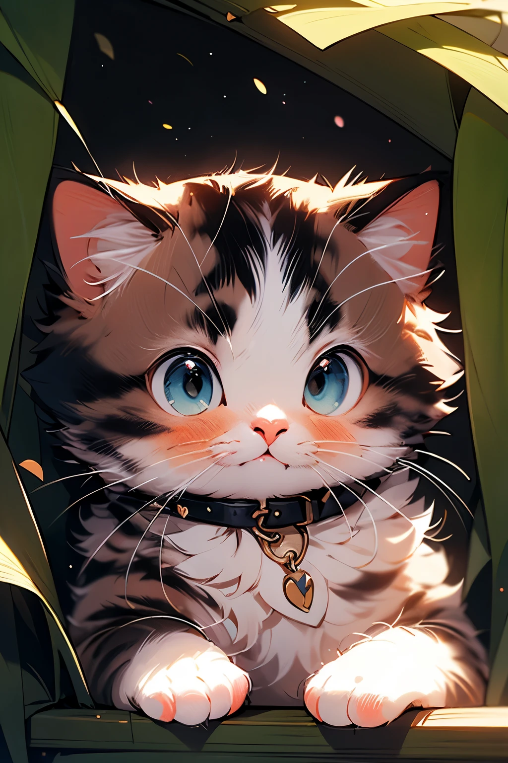 mini character cat、kawaii、Anime style retouching、Scottish Fold、kawaiiあくびをしている、