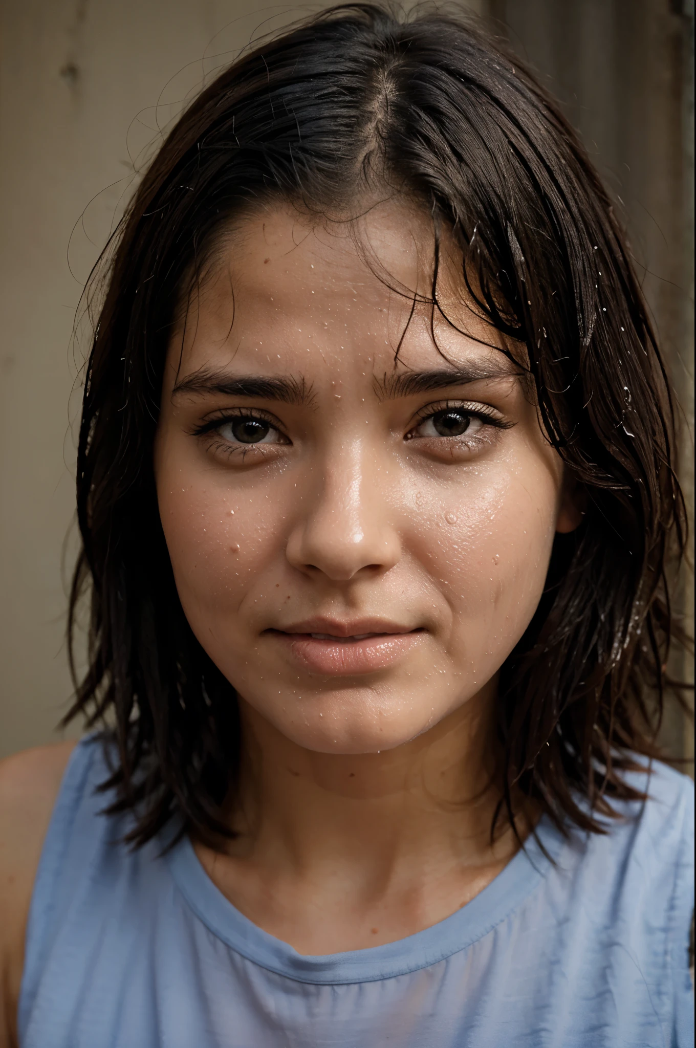 wet face