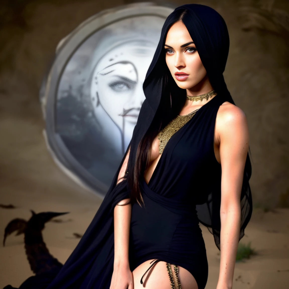 Megan Fox Arab goddess with dark vibes and gorgeous