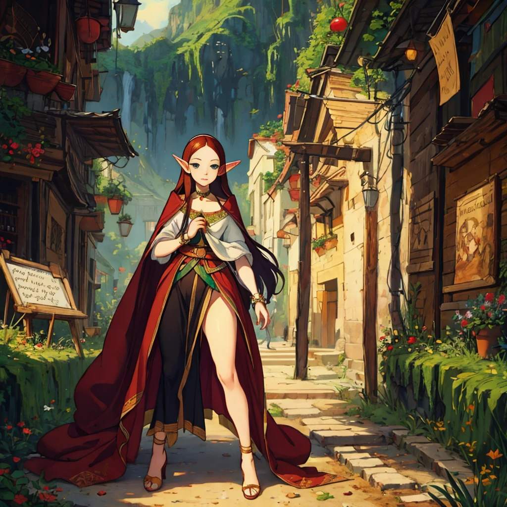 Leonardo da Vinci style (elf female full body) SFW