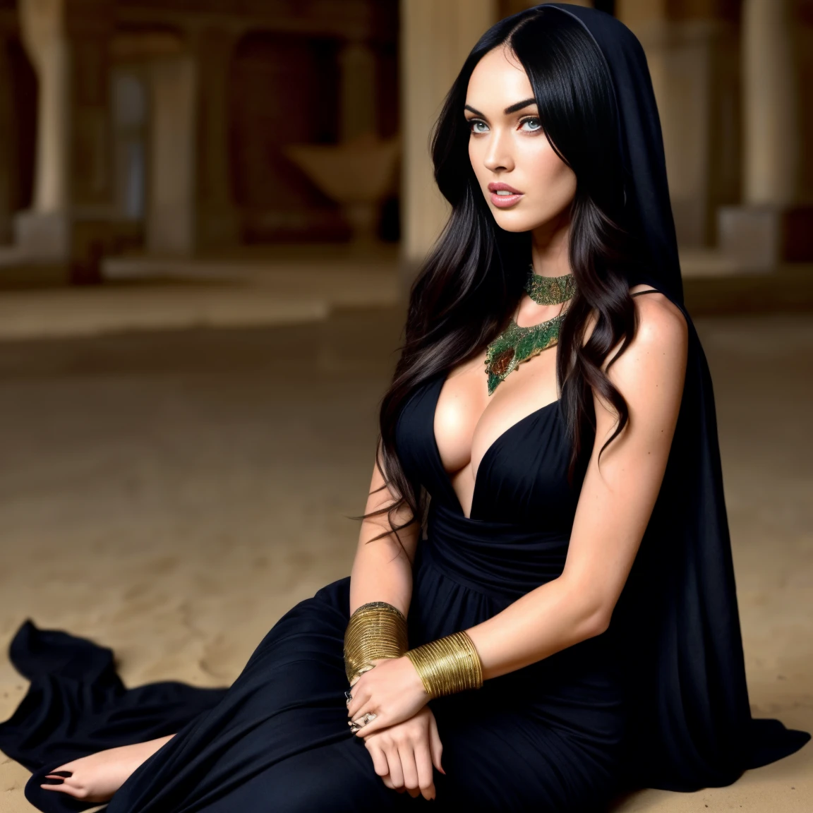 Megan Fox Arab goddess with dark vibes and gorgeous