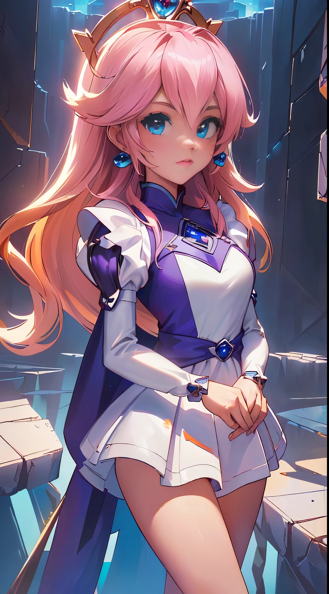 Ariana Grande vestida con un disfraz de cuarzo violeta, Arte digital 4K altamente detallado, Arte digital detallado 4K, Beeple y Jeremiah Ketner, Digital Cyberpunk - Arte Anime, digital artwork 4 k, Arte detallado de alta calidad 8K, Estilo Art Wallpaper 4K, (fondo cuarzo gigantes minerales:1.4) , More detailed 8K.motor irreal:1.4,UHD,La mejor calidad:1.4, fotorrealista:1.4, textura de la piel:1.4, obra maestra:1.8,obra-prima, mejor calidad,objeto Objeto], (detailed face features:1.3),((Las proporciones correctas)),(convexo,Dedos detallados:1.4),（Beautiful and detailed eye description:1.4）,(Perfect anatomy),(vestido corto de cristales  de cuarzo violeta:1.4), (cristales cuarzo:1.4), (ropa de cristales de cuarzo pink :1.4), (mostrando panties White:1.4 ), (mostrando panties White:1.4 )