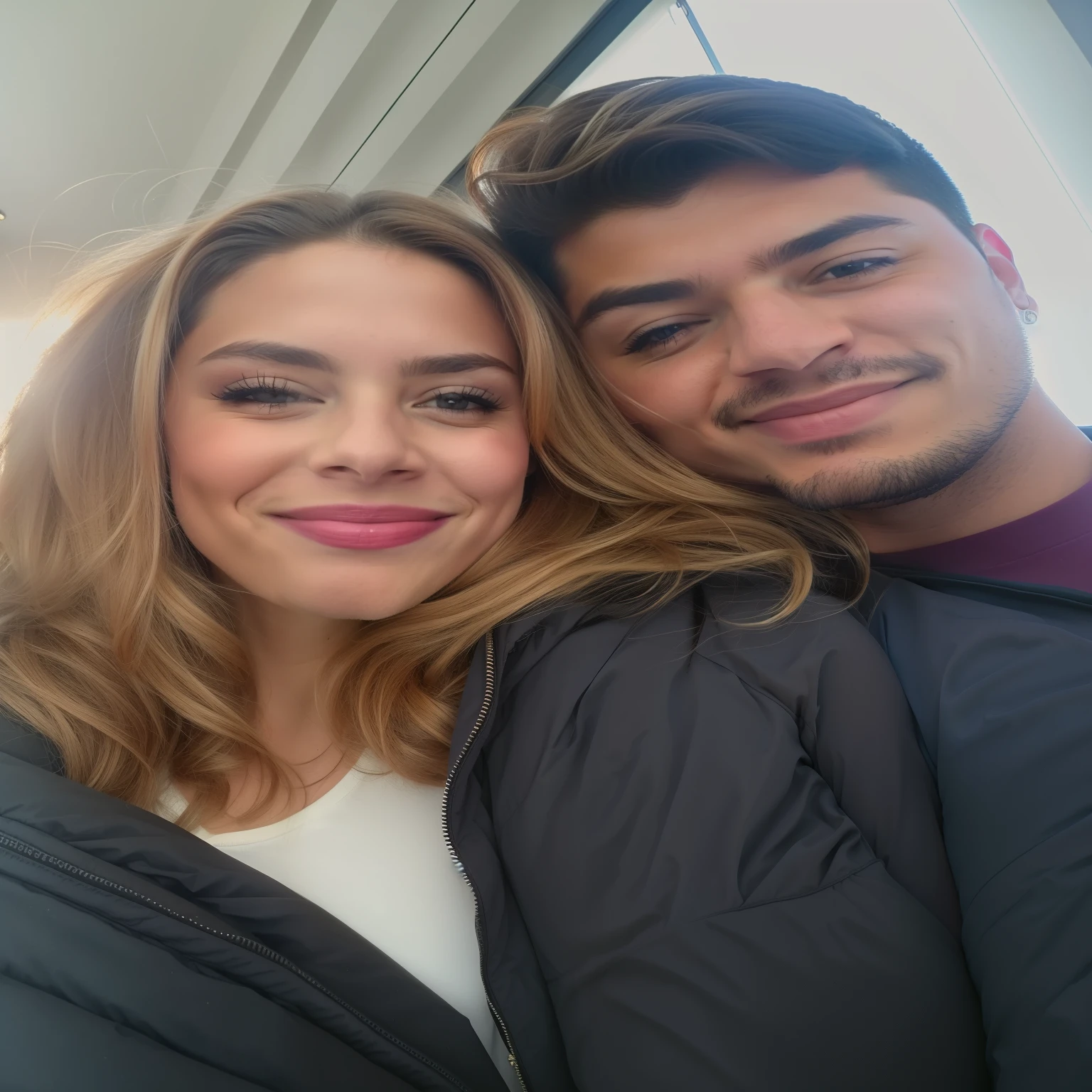 there is a man and woman that are posing for a Imagem, Lovely couple, qualidade muito baixa Imagem, taken in the early 2020s, Casal feliz, foto de perfil, 📷 Mungojerrie e Rumpleteazer, Imagem, qualidade muito baixa, pose de casal, they are in love, selfie apaixonada