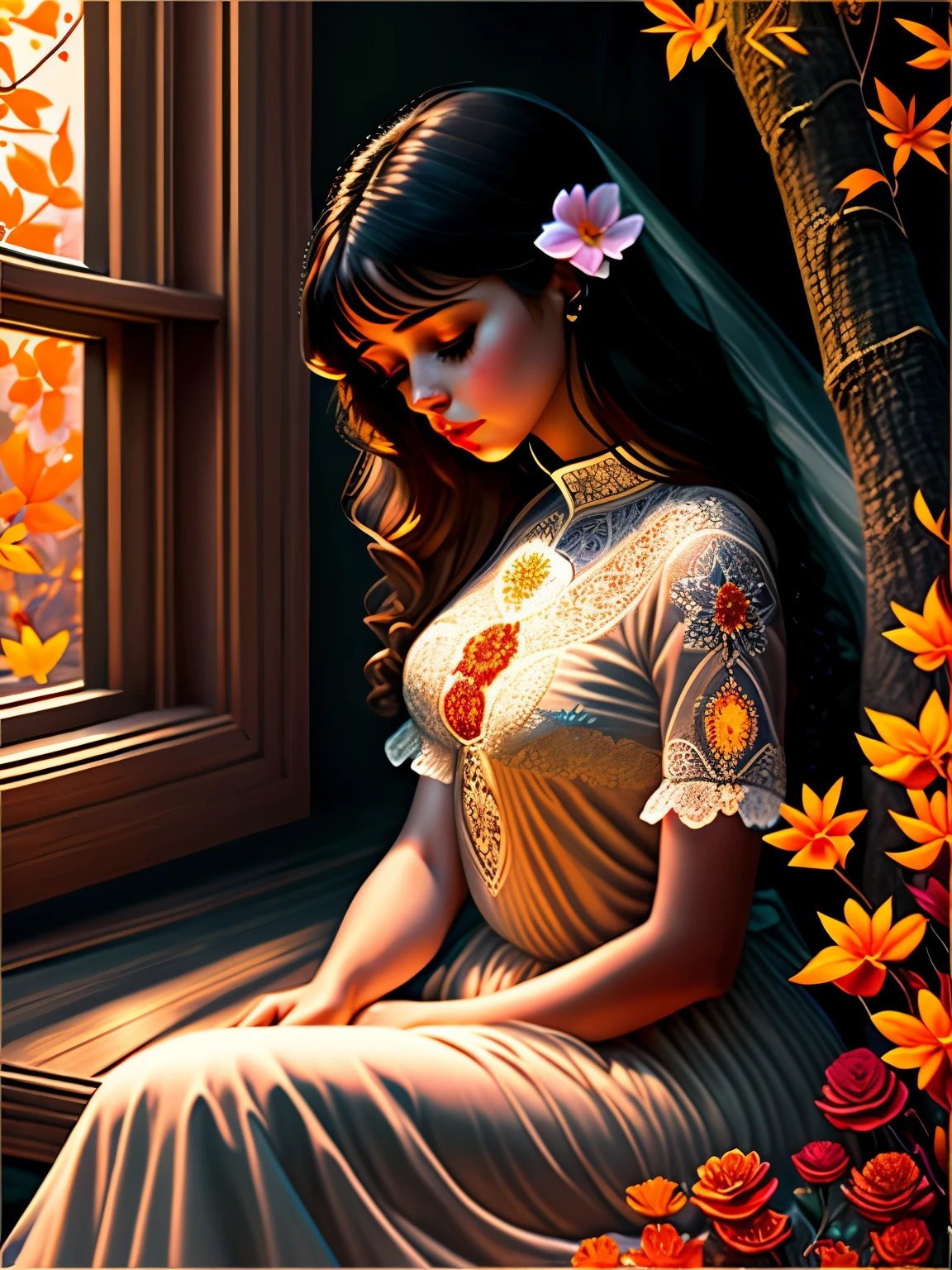 a painting of a red rose on a black background, amazing fantasy art, rich deep colours masterpiece, awe sublime, gold noble, kisses are wordless spells, dorne, wow it is beautiful, 3d intricate shapes, author unknown, by Penny Patricia Poppycock, very beautiful photo, beautiful avatar pictures, deep colour\'s, ad image, maroon red, (masterpiece), best quality, expressive eyes, perfect face, highly detailed, high resolution, beautiful, (masterpiece), best quality, expressive eyes, perfect face, 1 sexy girl in forest clothes, flowers, leaves, mandalas, fractal, Sleeping Beauty, by Bella🦋 full body, beautiful girl sleeping, room with mirror, girl sleeping in bed and sheets, old clock and lamp on the table, full body, black hair, transparent clothes, open legs, view of the pubic hair, 1 sexy girl in see-through forest clothes, exposed breasts, open see-through t-shirt, mandala and flower tattoos, best quality, masterpiece, illustration, very delicate and beautiful, highly detailed, CG, Unity, 8k wallpaper , ridiculous, huge file size, very wide lens, soft lighting, Sleeping Beauty, by Bella🦋 full body, beautiful sleeping girl, full body, black hair, transparent clothing, slight smile, legs open, pubic hair view, 1 girl sexy in transparent forest clothes, exposed breasts, open transparent t-shirt, tattoos of mandalas and flowers, transparent clothes, transparent clothes showing the naked body, beautiful vagina, vagina with soft hairs, closed eyes, Latin girl sitting on a bench park, girl sitting on a garden bench, oil painting, floating hourglass, ((hourglass in woman's hand)), latin tanned skin, full moon night sky, falling autumn leaves, autumn leaves in the wind, black and brown hair, long hair floating in the wind, girl looking at an hourglass, nsfw,(( Felicity Jones)), (sensual), (Extremely beautiful), (erotic:1.2), (sublime:1.0 ), (Extremely sensitive:1.0), (wise and understanding:1.2), (feminine:1.2), (intricate: 1.2), (masterpiece). ),Extremely detailed, hyper-