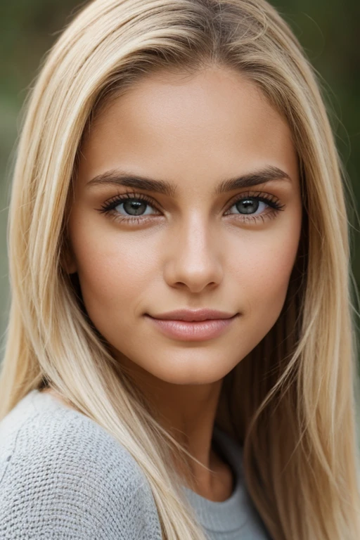 fechar para cima, 1Menina 18 anos, somente, Cabelos compridos, Olhando para o espectador, blonde hair, olhos azuis, ourivesaria, corpo inteiro, Colar, Schulterfrei, pullover, lips, Realistisch, nariz, flirting with the camera, tiro de close up, realismo, Olhos detalhados, skin imperfection, sardas pequenas e finas, natural