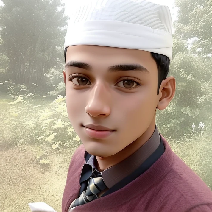 there is a young boy wearing a hat and a tie, riyahd cassiem, reyyan, young commoner, very very low quality picture, old picture, around 1 9 years old, profile pic, very clear picture, without helmet, ayan nag, with accurate face, with lovely look, facebook post, facebook profile picture, with kind face, innocent look