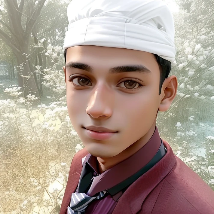 there is a young boy wearing a hat and a tie, riyahd cassiem, reyyan, young commoner, very very low quality picture, old picture, around 1 9 years old, profile pic, very clear picture, without helmet, ayan nag, with accurate face, with lovely look, facebook post, facebook profile picture, with kind face, innocent look