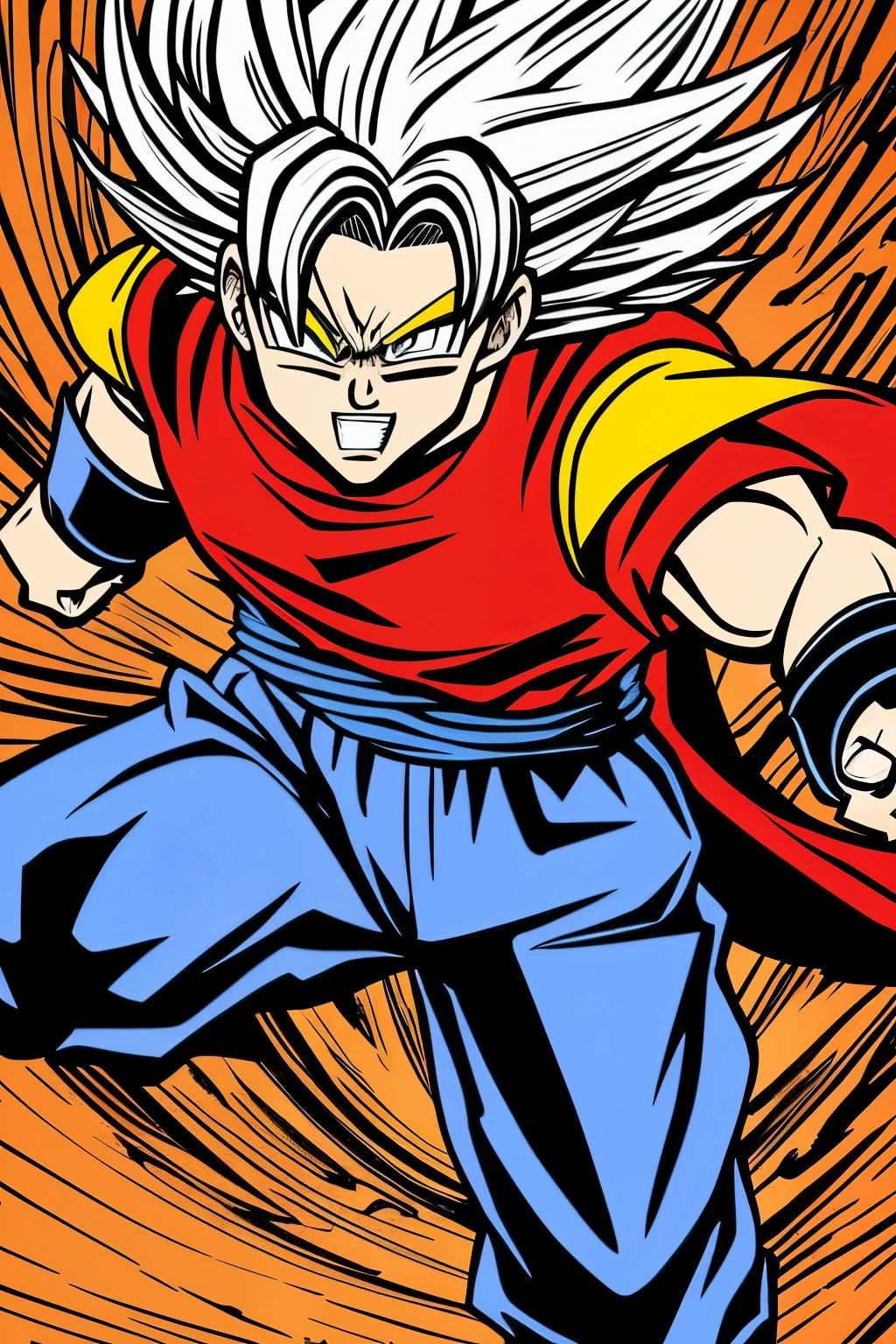 Mario transformed into a Super Saiyan in Dragon Ball Super style --auto --s2