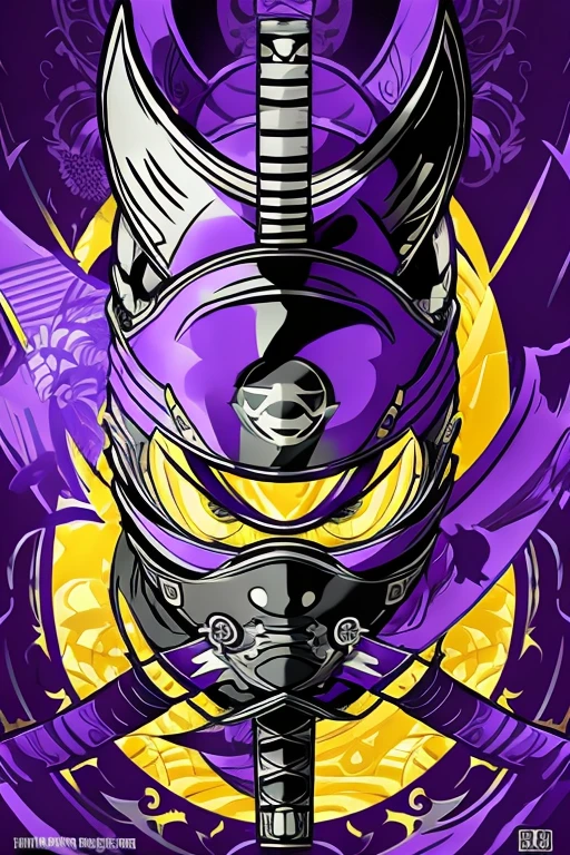 ninja with a purple color and color gold