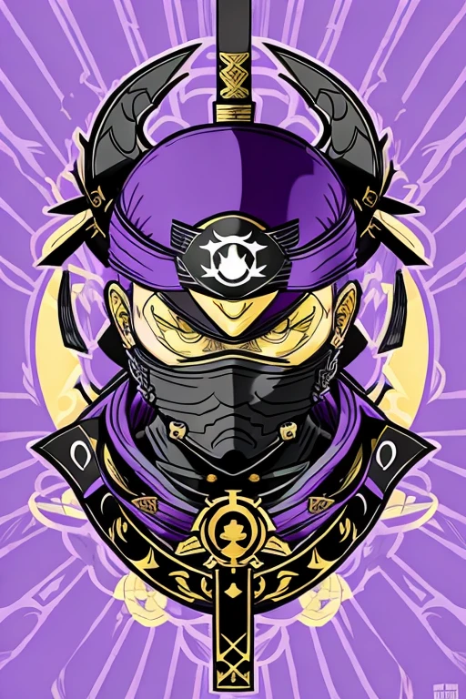 ninja with a purple color and color gold