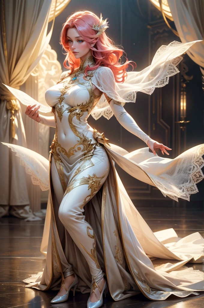 {-erro_de_anatomia:1.0}(best quality,4k,8k,highres,masterpiece:1.2), ultra-detailed, (realistic,photorealistic,photo-realistic:1.37), mature milf, illyasviel von einzbern, redhead hair, full body, vibrant colors, glowing skin, mesmerizing eyes, elegant pose, enchanting background, delicate lace dress, surreal lighting, ethereal atmosphere, mystical aura, intricate details, artistic medium, digital illustration, fantasy, anime, dancing litghtly