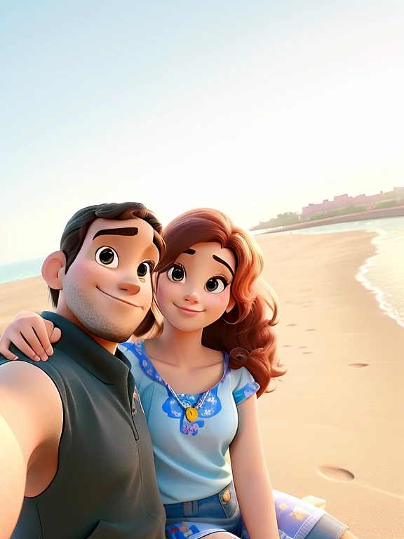 Um casal estilo Disney pixar, alta qualidade, melhor qualidade.