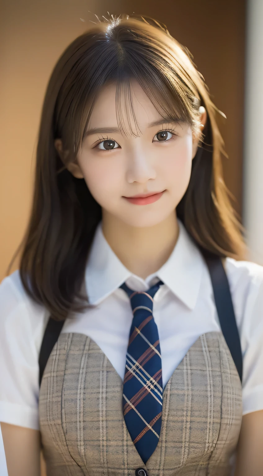 tmasterpiece,top-quality,offcial art,High Definition CG Unity 8K Wallpaper High School Girl,Very delicate beautiful,超hight resolution,(realisticlying:1.4),Golden Hour Lighting,(full body Esbian),in class room,(Platinum Shorthair:0.8),(Pretty eyes),looking at viewert,facing front,Twin-tailed hair, ssmile,JK Skirt(Plaid),Petite bust,high-school uniform,neck tie, closeup cleavage, tmasterpiece, best qualtiy, RAW photogr, realisticlying, faces, incredibly absurd res, depth of fields, hight resolution, ultra - detailed, finedetail, Very detailed, 非常に詳細な目とfaces, Sharp pupils, pupil realistic, tack sharp focus, cinmatic lighting