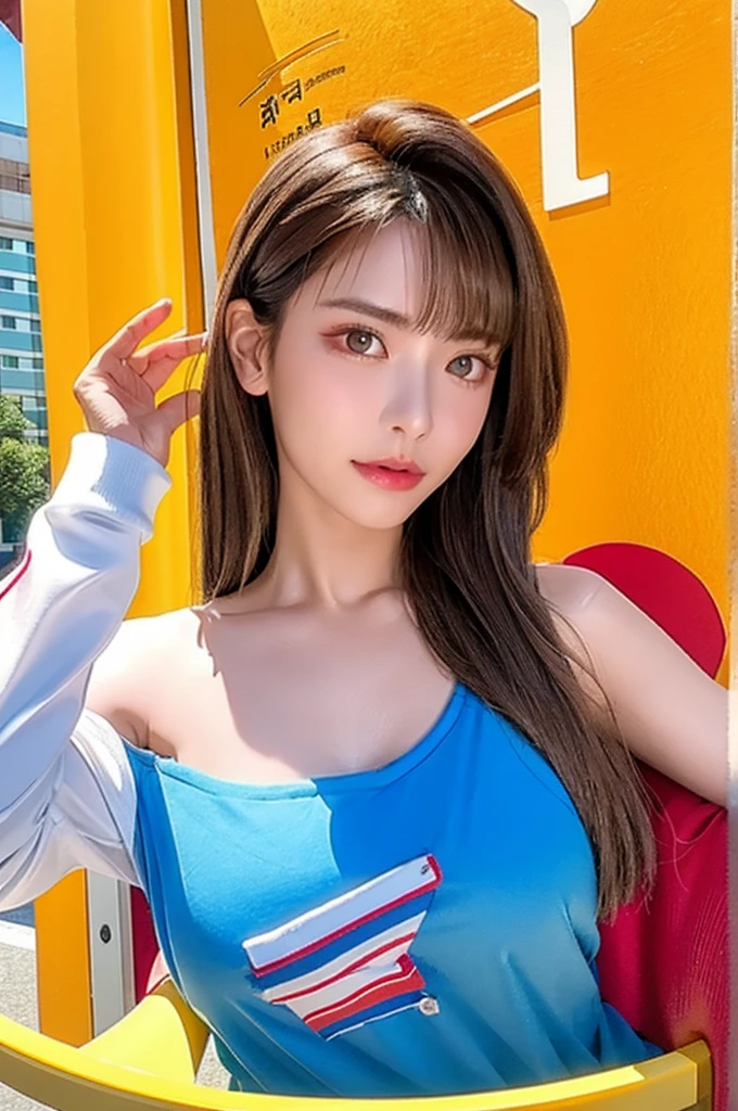 brunette color hair, hair pin, Water-colored eyes, modern, Realiy, 8K, super detailing, hyper HD, hyper HD, hyper HD, hyper HD, hyper HD, retinas, ctextured skin, high detal, high qulity,South Korean beauties，with fair skin，largeeyes，Pure，Yunxi’s face shape in the perfect world