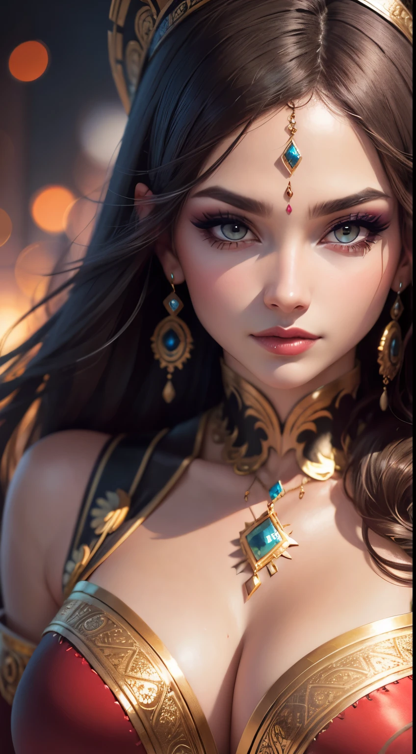 a goddess, nice perfect face with soft skinice perfect face, concept art portrait by greg rutkowski, artgerm, hyperdetailed intricately detailed gothic art trending on artstation triadic colors, fantastical, intricate detail, splash screen, complementary colors, fantasy concept art, 8k resolution, deviantart masterpiece, oil painting, heavy strokes,