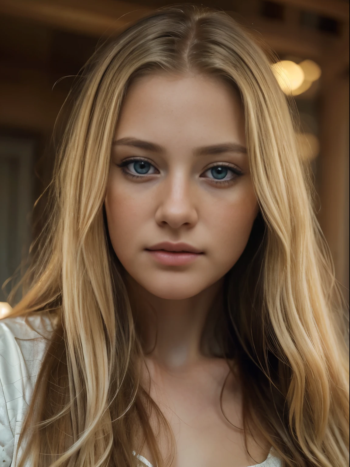 (Extremely detailed CG unified 8k wallpaper,masterpiece, best quality, Super detailed),(best lighting, best shadow, extremely delicate and beautiful),floating,high saturation,blonde hair+blue eyes:1.2,gloomy gothic landscape, long hair, Stare into the distance. (a beautiful girl,with blond hair,Glittering blue eyes gothic lights),nude