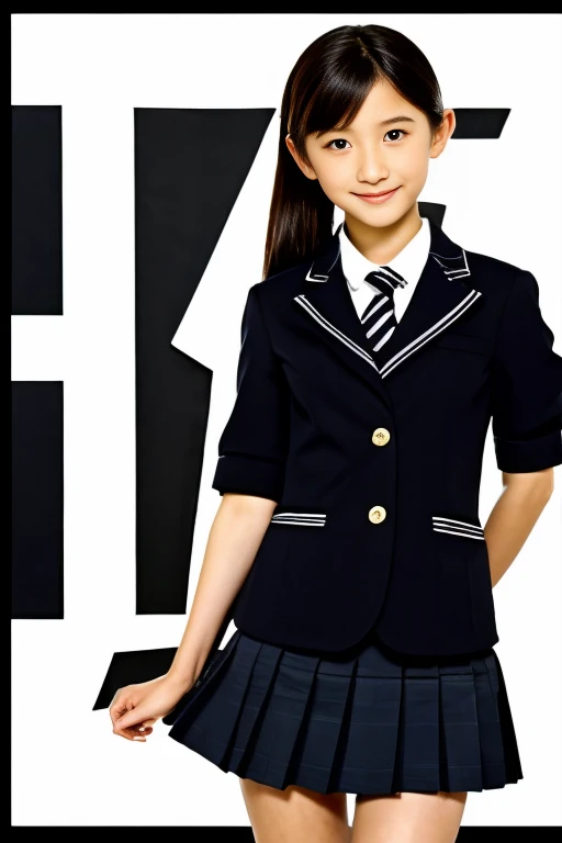 Japanese、Dance Club、 oldＸ１A beautiful 11-yearld nese an with a long, slender face and jet-black eyes, jet-black hair in a long ponytail, and a neat, polite, and mature appearance, with small breasts and a slender figure.、Wearing bras for juniors、low angles、blazer uniform jacket only、flered skirt、