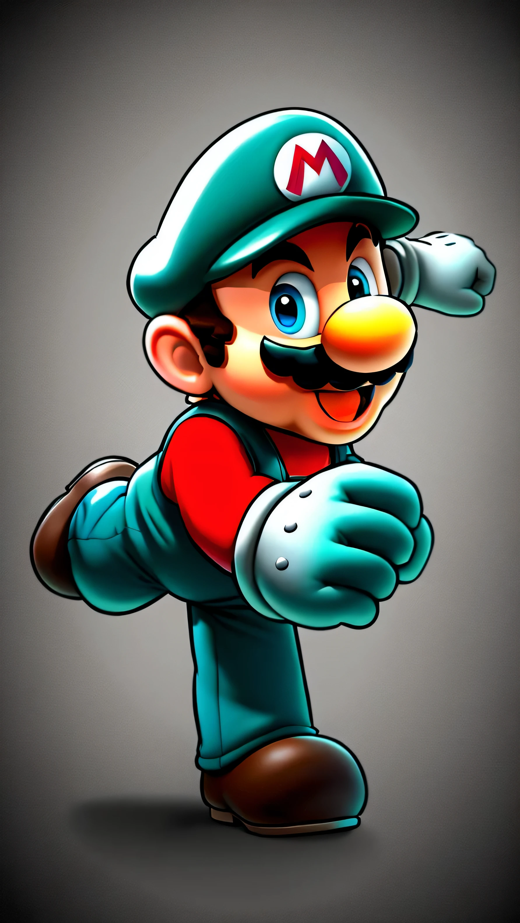 Super Mario, graffiti style, black outlines