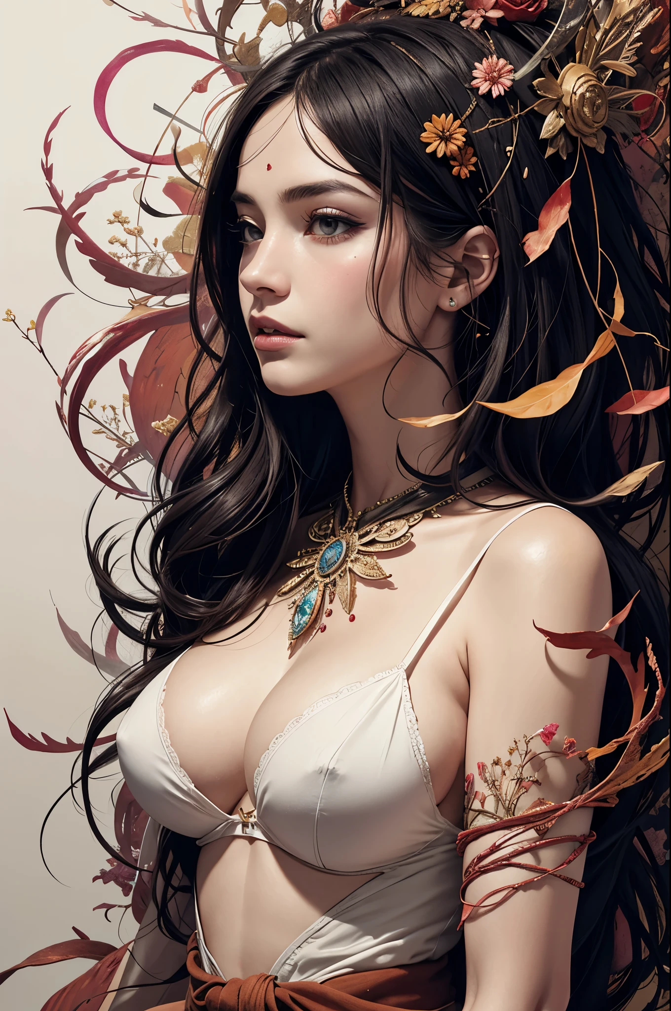 offcial art,Unity8k wallpapers,ultra - detailed,Beauty and aesthetics,tmasterpiece,Best quality,(Tangled,datura,Tangles,entangled),(s fractal art:1.3),1个Giant Breast Girl,The content is very detailed,dynamic angle,cow boy shot,Chaos in its most beautiful form,Elegant,Fauvistdesign,vibrant with colors,JamesJean,roby dwi antono,ross tran,French bacon,Michael Mraz,Adrian Genius,petra cortright,Gerhard Richter,Takato Yamamoto,Ashley Wood,Atmospheric,A note of ecstasy,streaming musical notes visible