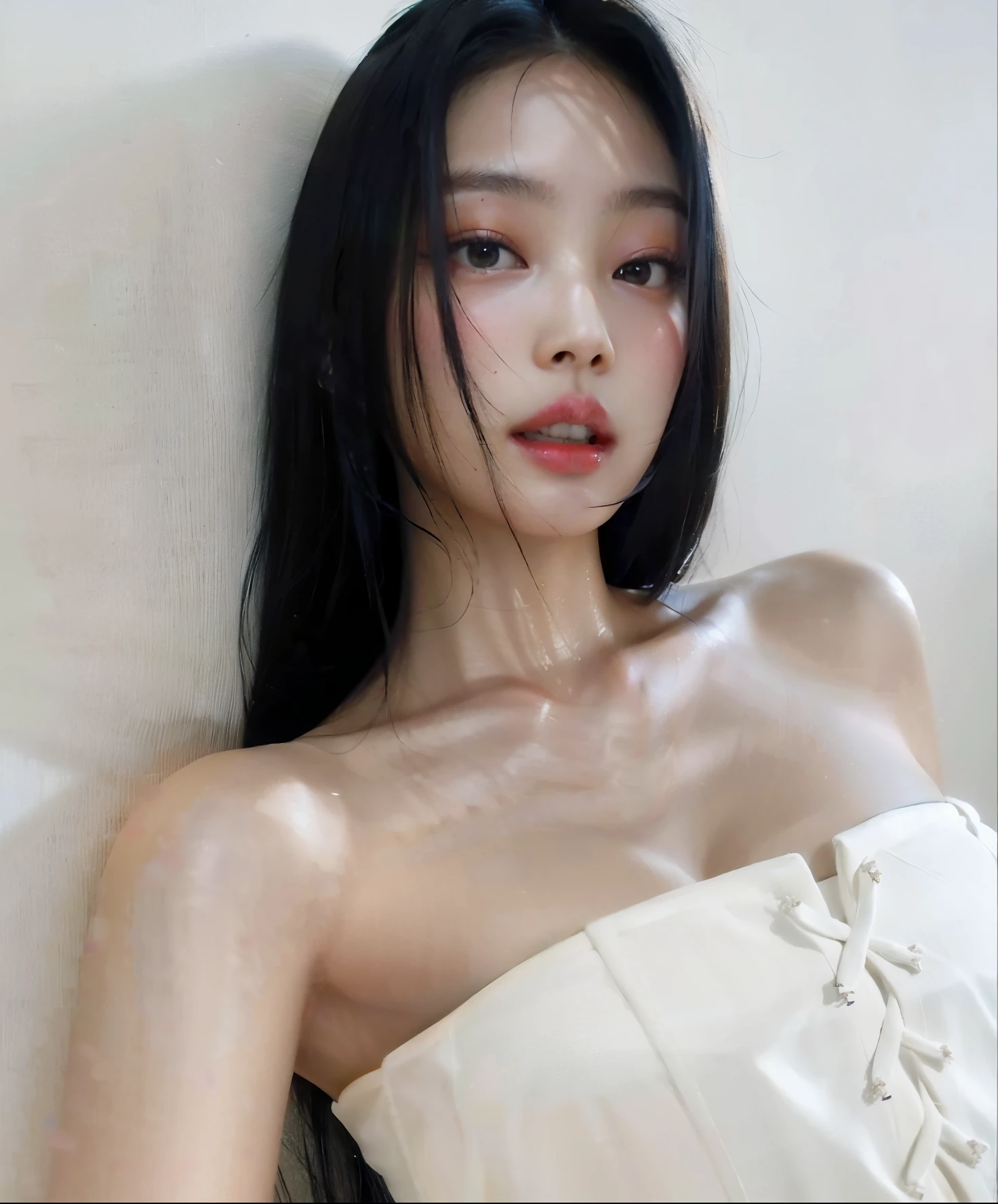 There is a woman with long black hair wearing a white dress, Xision Wu, Wenfei Ye, 18 anos, menina coreana, Xintong Chen, Sha Xi, gorgeous chinese model, Asian girl, Lulu Chen, Mulher sul-coreana bonita, Heonhwa Choe, Gongbi, dilraba dilmurat, Qifeng Lin