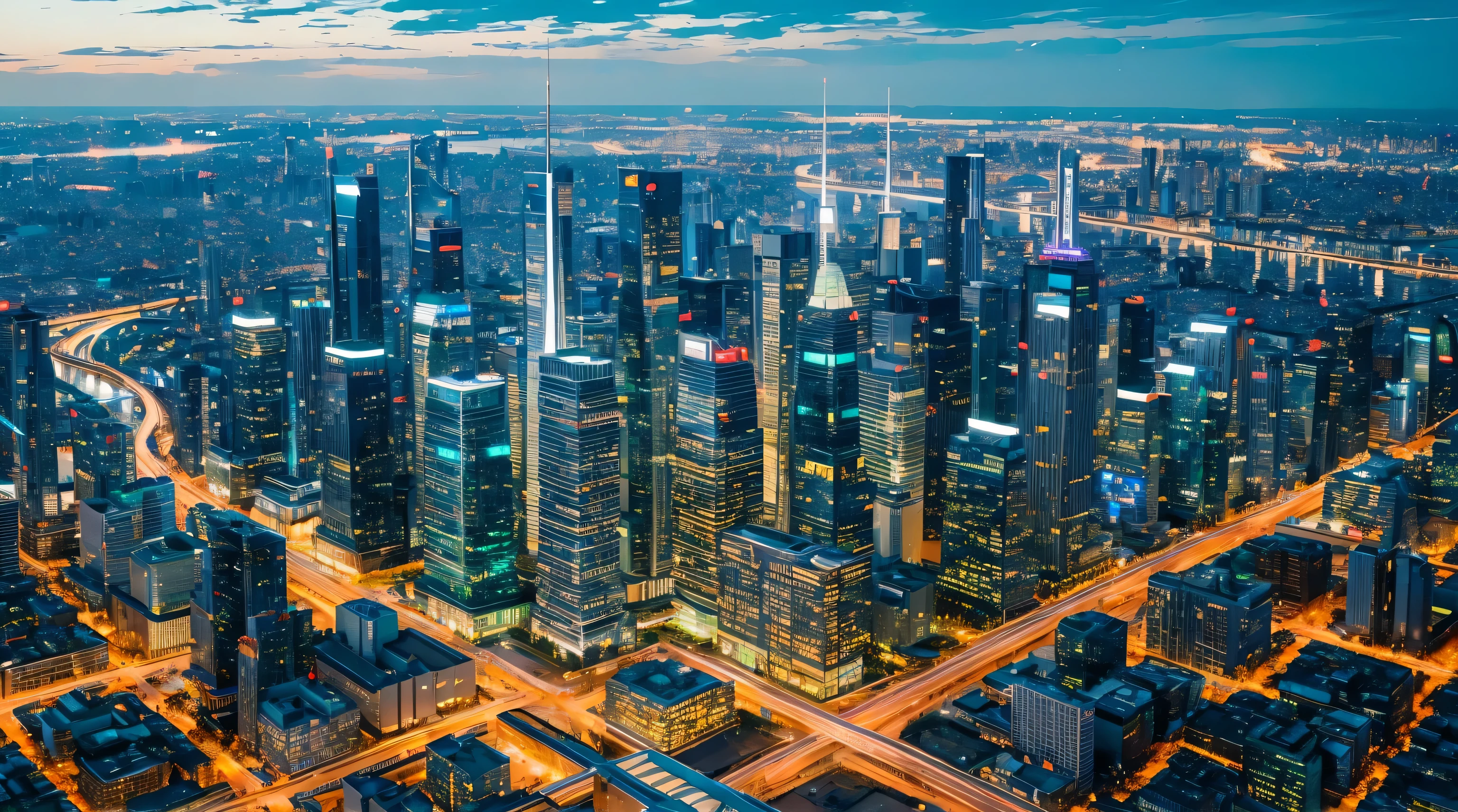 City of the Future、optic、futuristic city map、8K、high-level image quality、high-detail、レーザーoptic線を使用したリアルな画像のガラスの建物、greened、green nature bacKground、futuristic bacKground、A surreal science city lined with giant science、Super Resolution、Aspect ratio is 16:9,masutepiece, Anatomically correct, Super Detail, High quality, Best Quality, 8K, 16K,wide々space arrangement