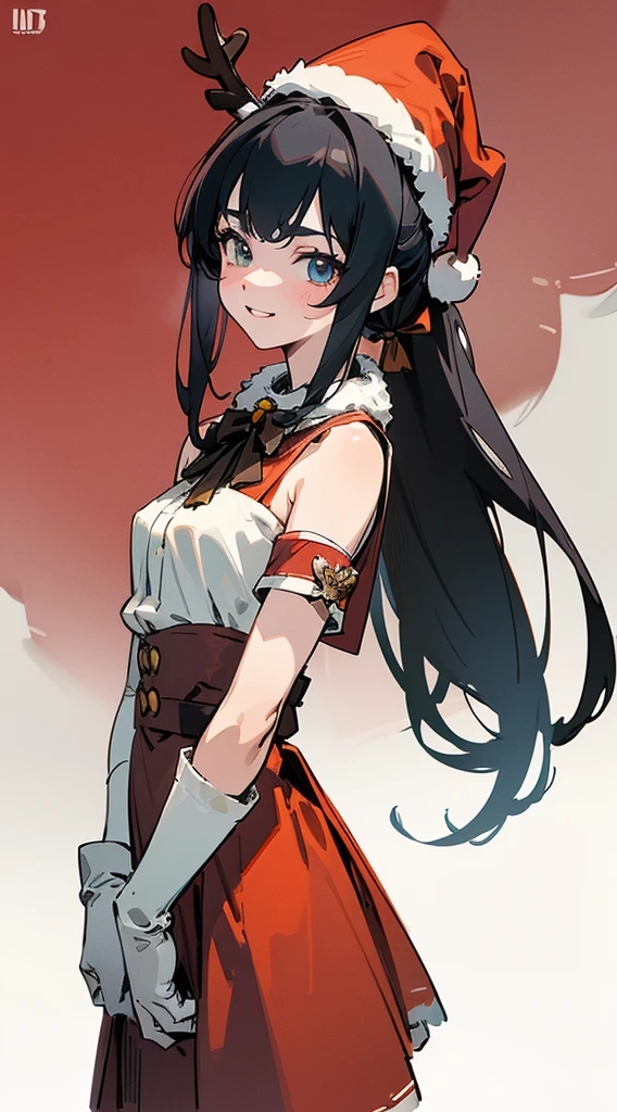 best quality, masterpiece, highres, solo, {yuuki_setsuna_loveliveschoolidolfestivalallstars:1.15}, black_hair, long_hair, bangs, grey_eyes, smile, sidelocks, one_side_up, breasts, blush, black_eyes, hair_ornament, medium_breasts, 1girl, gloves, looking_at_viewer, fingerless_gloves, hat, upper_body, earrings, jewelry