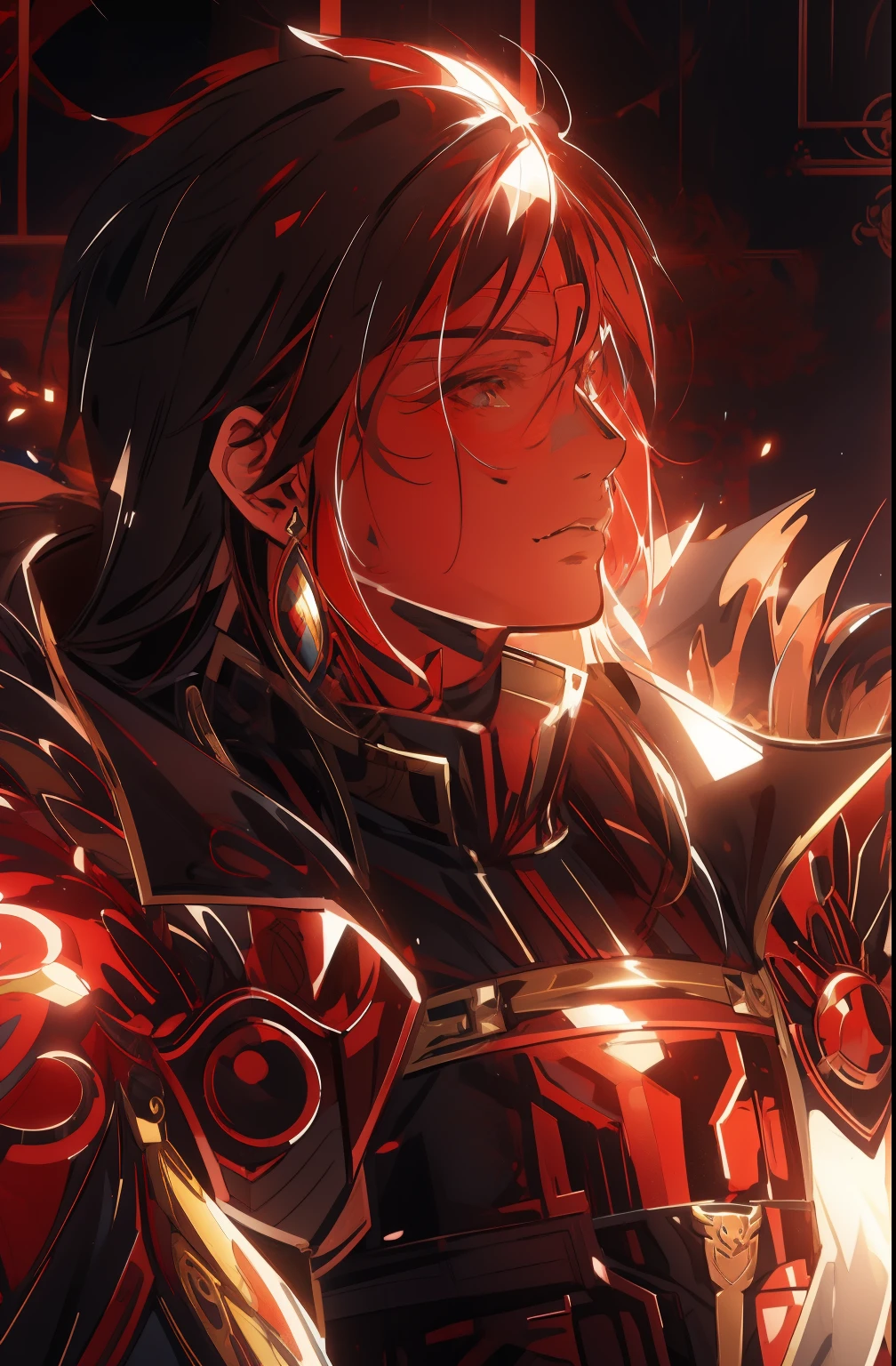 Anime-style image:One in armor、Positive Roman man holding a flower in his hand, I am the point, casimir art, Sajimi, fireemblem, Handsome guy in the art of slaying demons, , edelgard from fireemblem, Illustrations by Soejima Shigenori, bian lian, Very detailed and beautiful fan art, a human male paladin