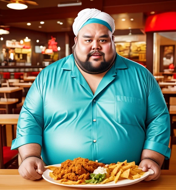 young lightskin black woman, long braids wrapped back with pink bandana, pink minidress, lightskin, comic art style, character render, fat body outgrowing clothes, fat bloated belly, eating sushi with a young black man with long dreadlocks wearing baggy white T-shirt and baggy jeans