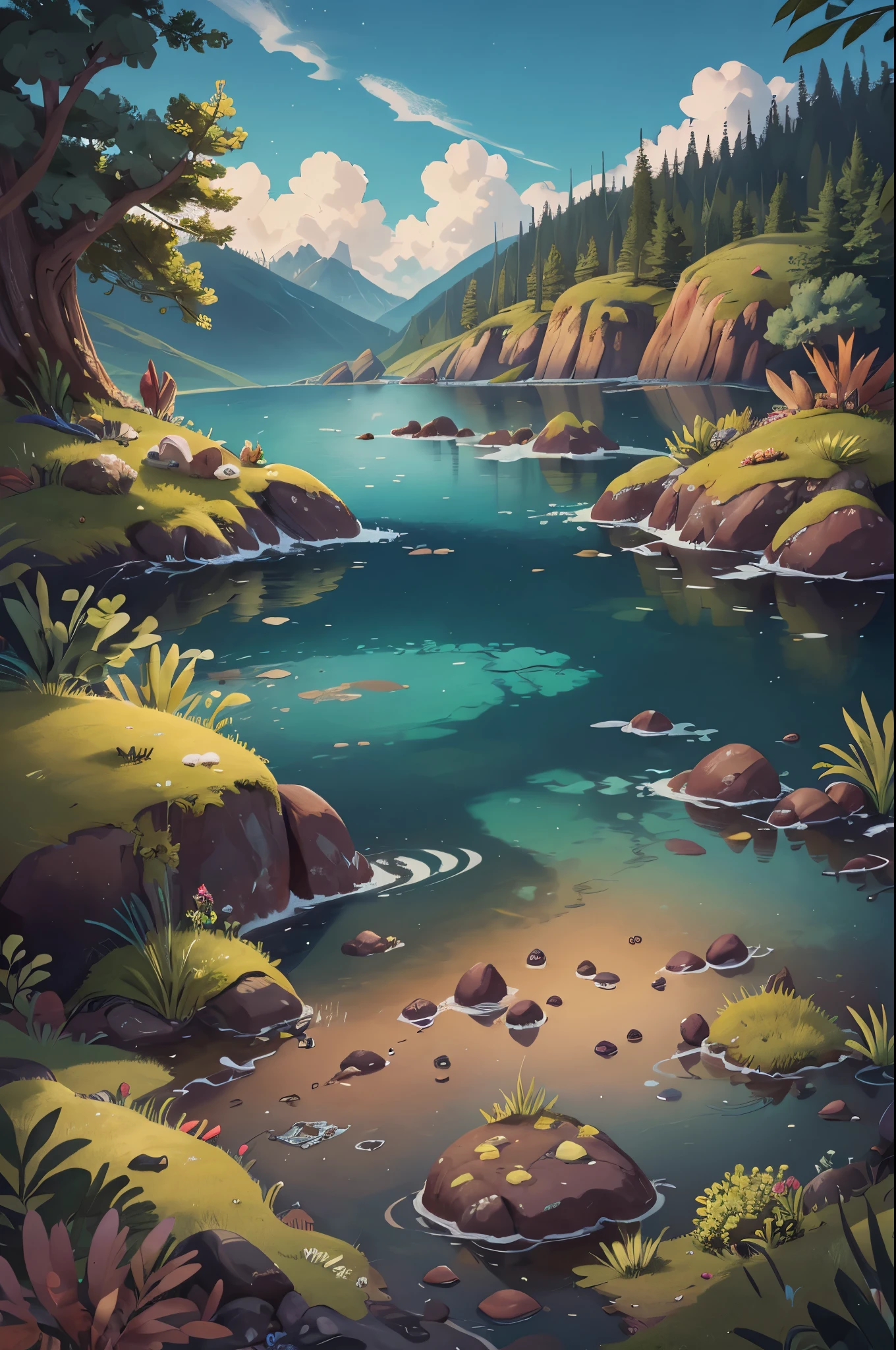 Porcupine camping,Intertidal Zone,KIDS ILLUSTRATION,