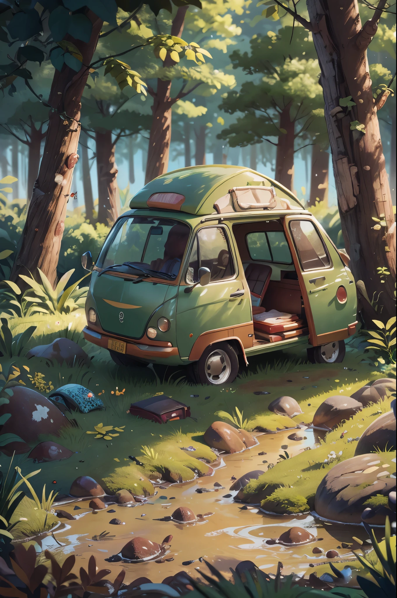 Porcupine camping，Intertidal Zone，KIDS ILLUSTRATION，