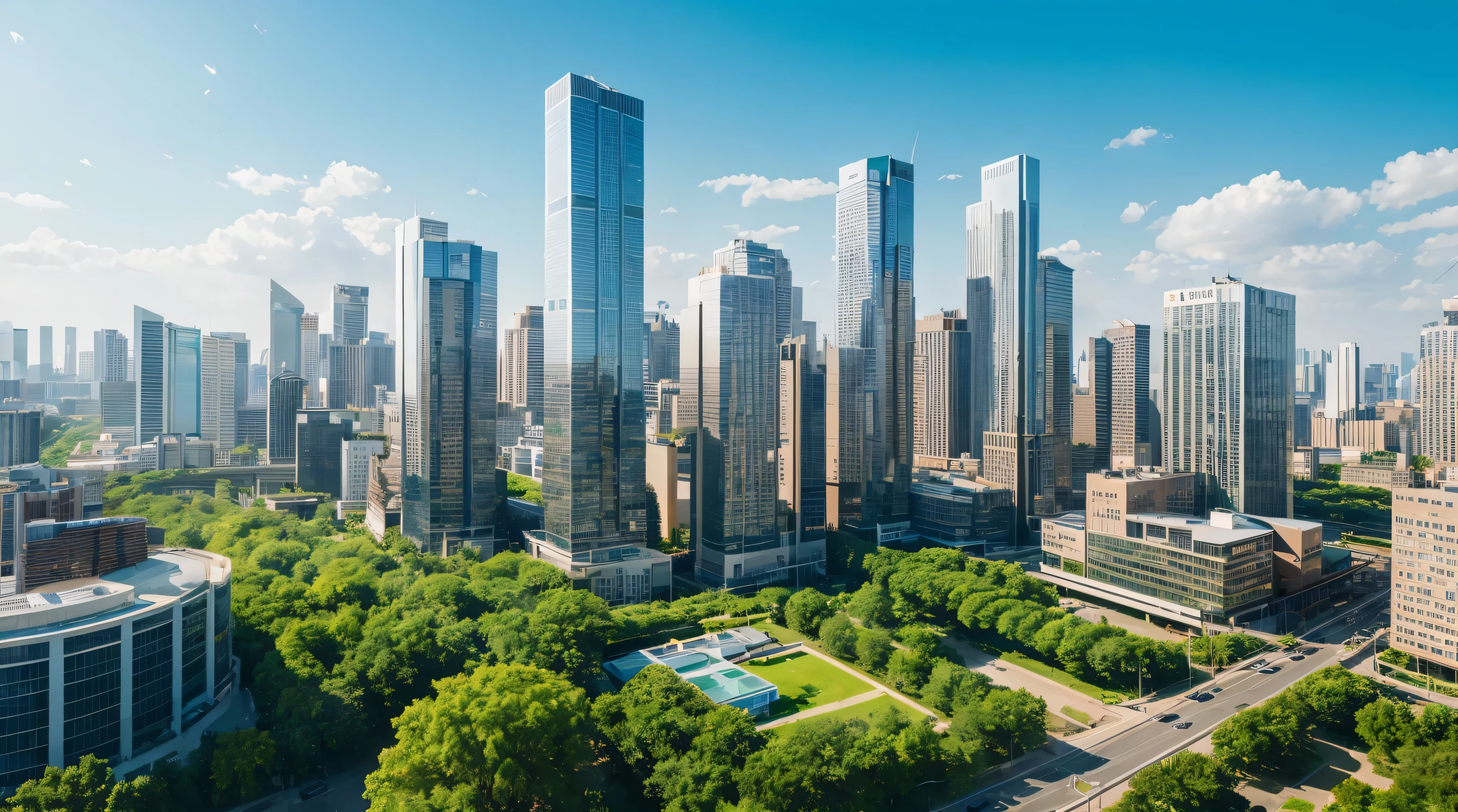 City of the Future、Tower Mansion、Morning scenery、optic、futurIstic city map、8K、high-level image quality、high-detail、レーザーoptic線を使用したリアルな画像のガラスの建物、緑化さIsた、highrIse buildings、a parK、Wagas、Green nature、futurIstic bacKground、A surreal science city lined with giant science、Super Resolution、Aspect ratio Is 16:Is:9,masutepiece, Anatomically correct, Super Detail, High quality, Best Quality, 8Kんで, 16Kんで,wide々space arrangement