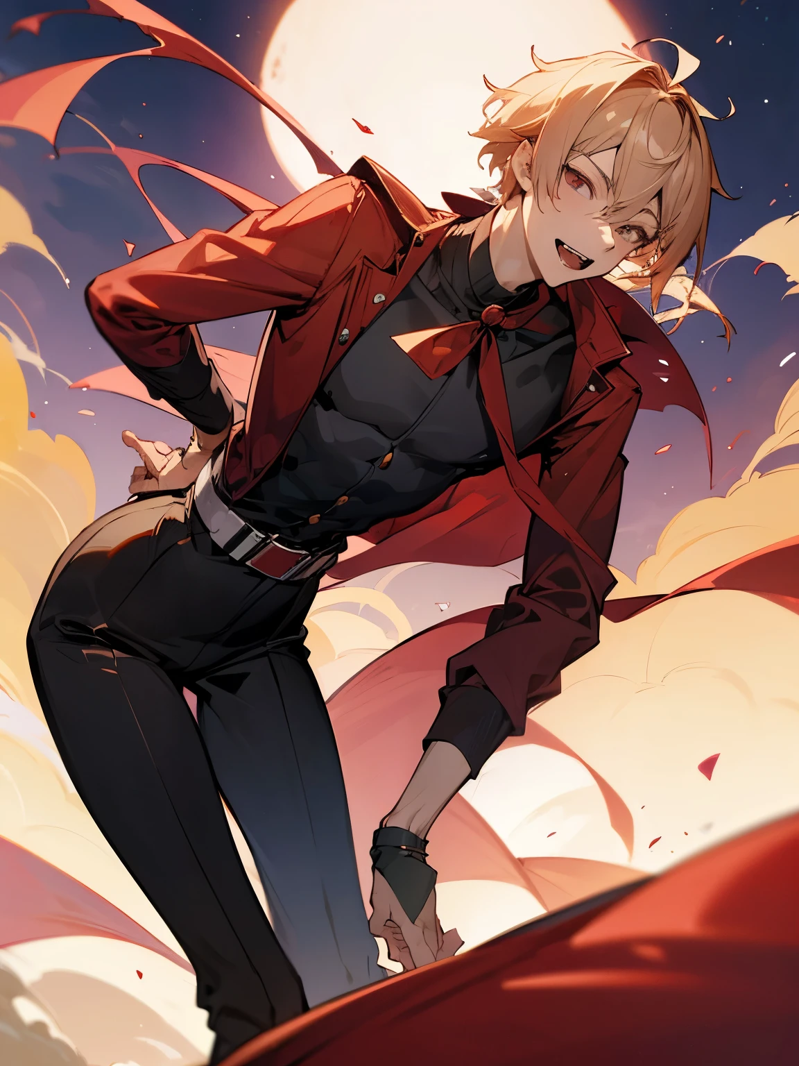 (Best Quality)), ((masutepiece)), Perfect face,1 male,20代の男性,twinks,from waist up,cool,dynamic ungle,smart,Adults ,natta,Vampires,vampire,natta景