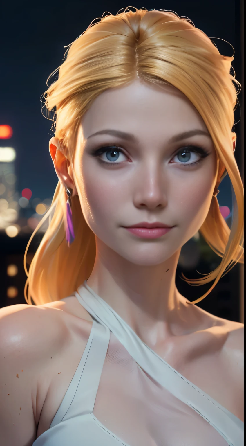 photo of Gwyneth Paltrow, RAW, beautiful woman, ((portrait)), ((detailed face:1.2)), ((detailed facial feature, detailed skin, clear skin), (perfect proportioned body), (wearing a colorful dress) (high detailed city environment, apartment balcony), (realistic photo, best quality, detailed), (8k wallpaper), (cinematic lighting, dramatic lighting) (sharp focus, intricate)