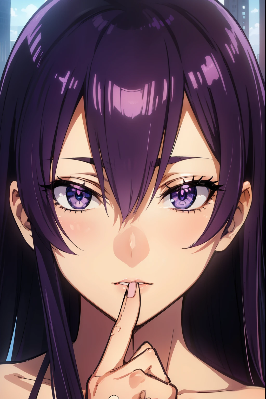 (masterpiece, best quality:1.2), expressive eyes, perfect face, highres, 1girl, solo, (female:1.5), SatoruGojo, blue eyes, upper body, looking at the viewer
