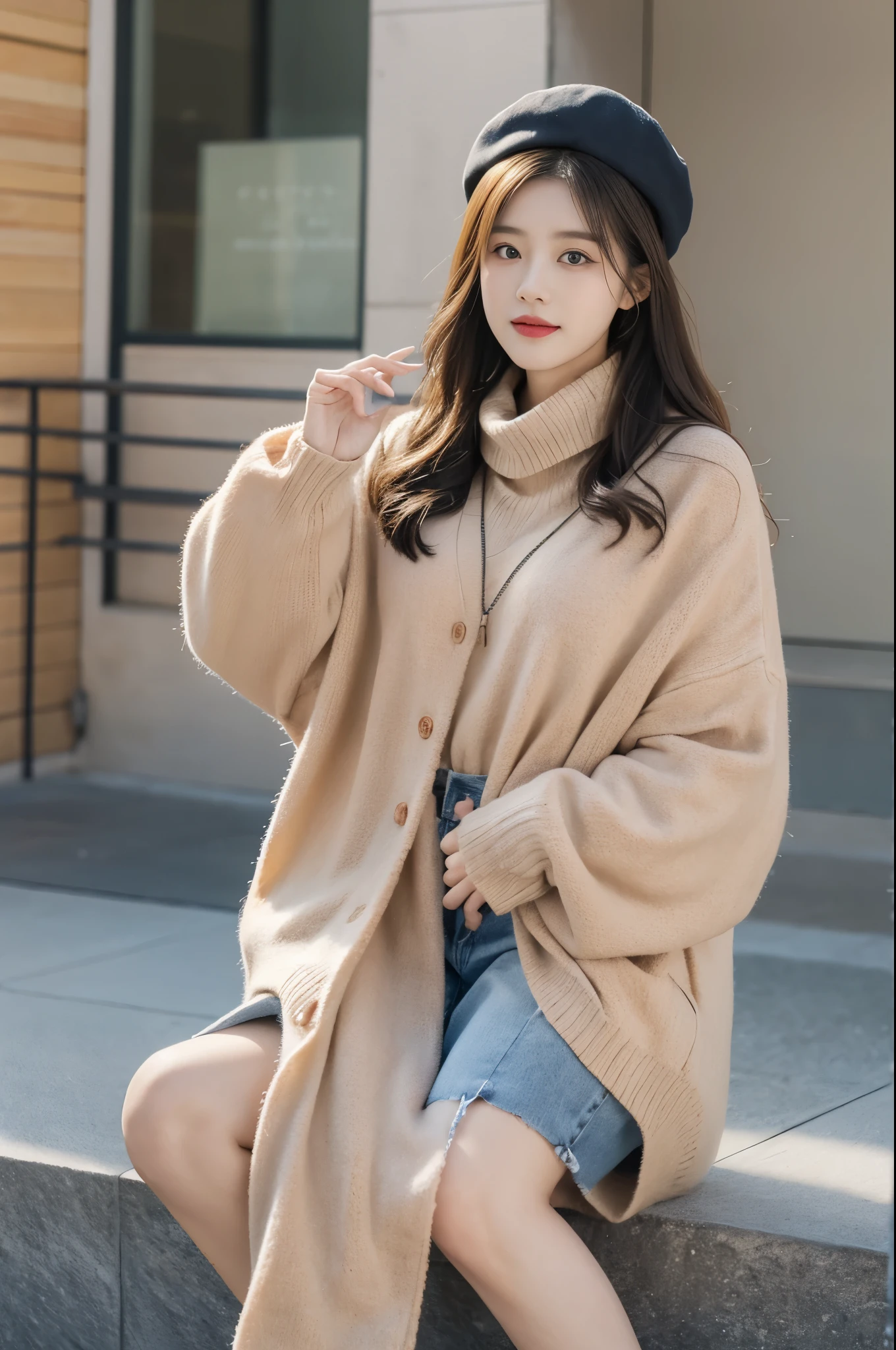 (Best quality,tall house:1.2),hyper-detailing,Photo degree:1.37,in a panoramic view,appearance:
Face:秋天的甜妹Face依然圆润可爱,But maybe it’s because of the cool autumn wind,The cheeks are a little more rosy,Adding a bit more health and vitality。
The eye:她的The eye像秋天的湖水一样深邃,Shimmering with a gentle light。Eye waves,It’s as if you can see the warm sunshine and breeze of autumn。
nase:nase依然小巧挺拔,But it’s different from the freshness of summer,In autumn, she has more calmness and elegance。
cparted lips:cparted lips微微上扬,Like always ready to smile。Ruddy lips,Like ripe apples in autumn,and sweet。
skin tone:skin tone依然白皙透亮,But the autumn sunshine added a bit of golden luster to her,Make her look warmer and more friendly。
clothes:
color:秋天的甜妹喜欢穿着温暖的color,caramel color、deciduous yellow、Dark brown etc.。这些color与秋天的景色相映成趣,Make her look more harmonious and natural。
style:She chooses a loose sweater、舒适的阔腿裤或优雅的连衣裙等style。These clothes are not only warm and comfortable,It can also show her elegant temperament。
Accessories:她善于运用Accessories增添造型的亮点。A retro beret、A delicate scarf or a pair of stylish ankle boots,Can add a bit of character to her autumn look。
Makeup:
Base makeup:Base makeup依然清透自然,Emphasis on skin transparency。The autumn sunshine makes her skin look healthier and more vibrant。
eye makeup:eye makeup以温暖的棕色系为主,Gently smudge the eye shadow into the eye sockets,Create a deep loo mesmo tempo,She also uses eyeliner to outline clear eyeliner,使The eye看起来更加有神。
Lip makeup:Lip makeup依然以甜美的color为主,As red as maple leaves、Peach color etc.。这些color与秋天的景色相呼应,Make her look sweeter and cuter。
Blushlush:Blushlush的颜色选择温暖的橘色或粉色,Gently sweep it on the cheeks,Creates a natural rosy loo mesmo tempo,也能使她的Face看起来更加立体与饱满。